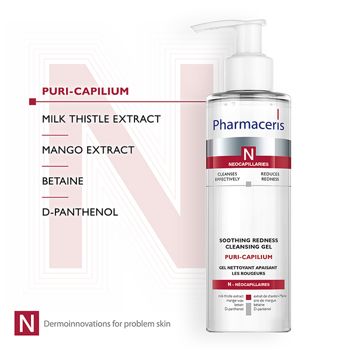 Pharmaceris N REDNESS SOOTHING face and eyes gel wash PURI-CAPILIUM 190 ml - Image 4