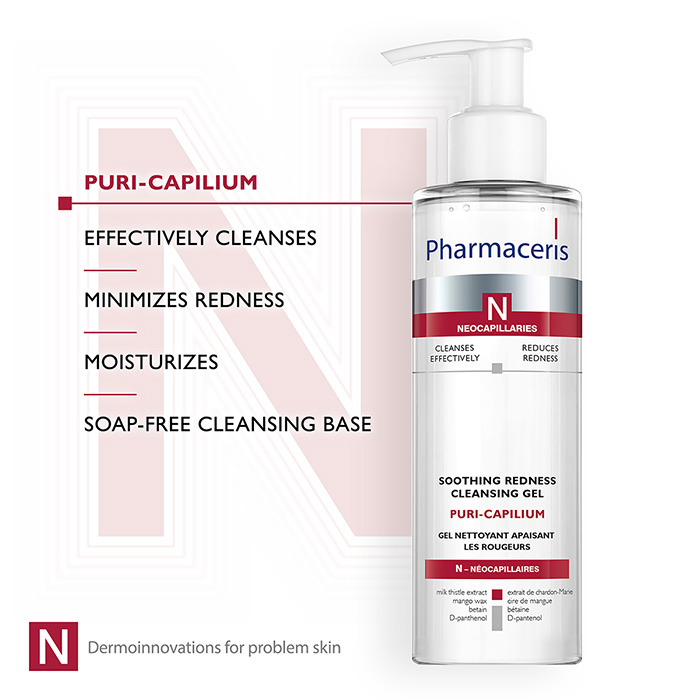 Pharmaceris N REDNESS SOOTHING face and eyes gel wash PURI-CAPILIUM 190 ml - Image 3
